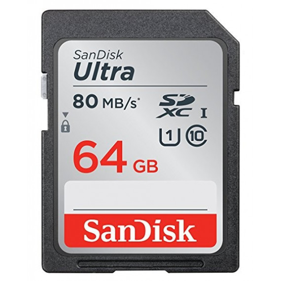 SANDISK Ultra Tarjeta de Memoria Sdxc de 64 Gb (hasta 80 Mb/s, Clase 10)