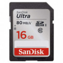 SANDISK SDSDUNC-016G Ultra Tarjeta Sdhc 16GB 80MB/S C10