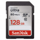 SANDISK SDSDUNC-128G Ultra Tarjeta Sdhc 128GB 80MB/S C10