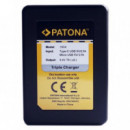 PATONA Triple Charger Gopro Hero 5. Micro Usb-cable