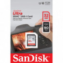 SANDISK Ultra Sdhc Tarjeta de Memoria de hasta 90 Mb/s, Clase 10 Uhs-i, 32 Gb