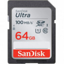SANDISK Ultra Sdhc Tarjeta de Memoria de hasta 100 Mb/s, Clase 10 UHS-I,64 Gb