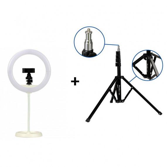 PHOTTIX Antorcha Led Nuada Ring 10 + PHOTTIX Pie F-180 Light