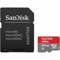 SANDISK Ultra - Tarjeta de Memoria Micro Sdhc de 64 Gb con Adaptador Sd