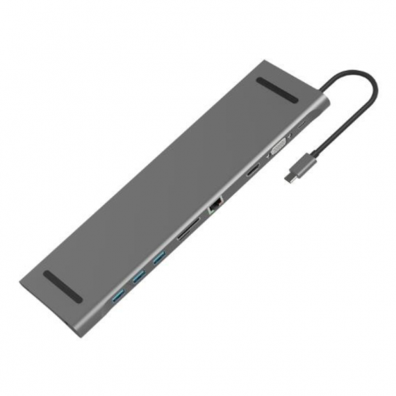 DOCK HUB USB-C 7 EN 1 HDMI 4K/3 USB 3.0/TIPO C/SD+MICRO SD BLACK