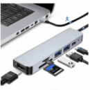 DOCK HUB USB-C 6 EN 1 HDMI 4K/2 USB 3.0/TIPO C/SD+MICRO SD BLACK
