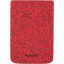 POCKETBOOK Funda para Tablet de 6", Color Rojo Flores