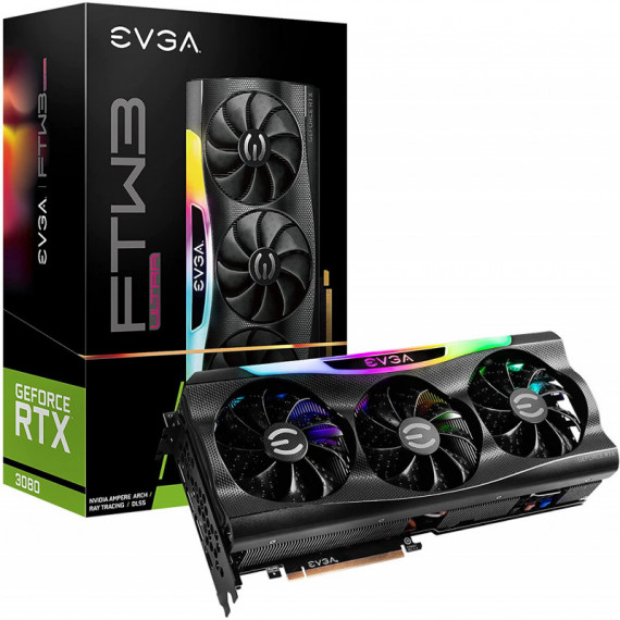 EVGA Geforce Tarjeta Gráfica Rtx 3080 FTW3 Ultra Gaming, 10GB GDDR6X Lhr