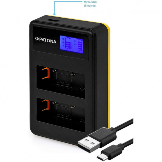 PATONA Smart Dual Lcd Charger Fuji NP-W126S Battery 8.4V 600MA 5W con Usb/usb-c Input