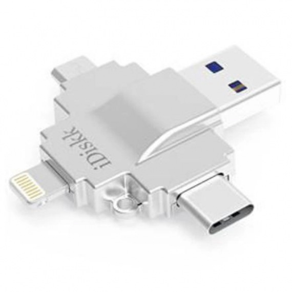 IDISKK USB 4 en 1 128GB 3.0  Type-c  Apple Lightning