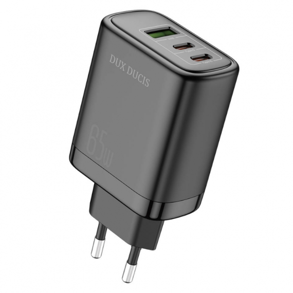 DUX DUCIS Cargador de Pared de Viaje C110 65W 2X USB Tipo C / 1X USB Power Delivery Quick Charge Negro