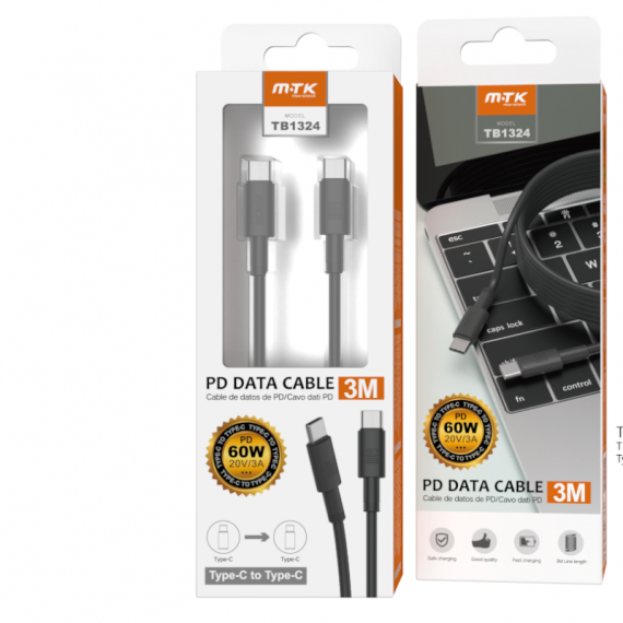 M-tk Cable de Datos Swift Type-c To Type-c TB1324  M.TK