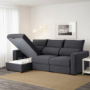 Eskilstuna Sofa 3 Plazas con Divan Hillared Antracita  IKEA