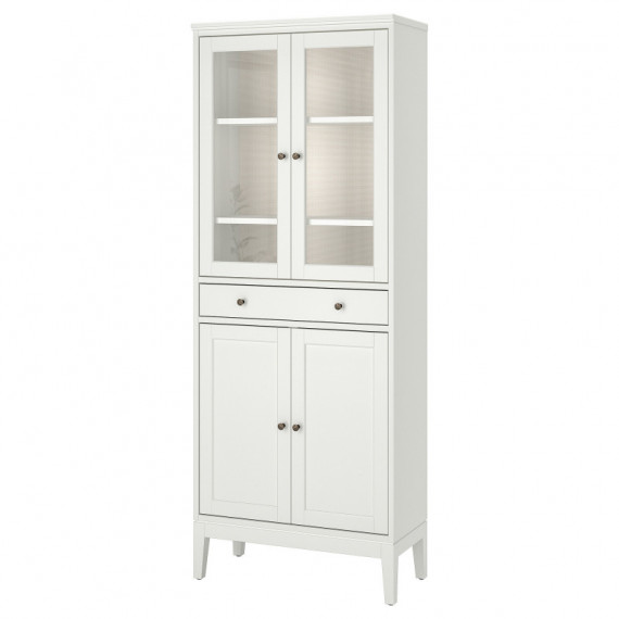 Idanas Armario Alto/puertas Vidrio/cajon 81X39X211 Blanco  IKEA