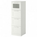 Brimnes Comoda 4 Cajones 39X124 Blanco/vidrio Esmerilado  IKEA