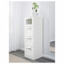 Brimnes Comoda 4 Cajones 39X124 Blanco/vidrio Esmerilado  IKEA