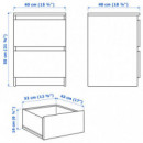Malm Comoda 2 Cajones 40X55 Roble  IKEA