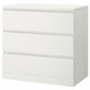 Malm Comoda 3 Cajones 80X78 Blanco  IKEA