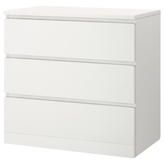 Malm Comoda 3 Cajones 80X78 Blanco  IKEA