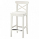 Ingolf Taburete Alto/respaldo 63 Blanco  IKEA