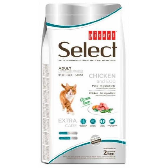 Select Gato Adulto Esterilizado Light Grainfree Pollo 8 Kg  PICART