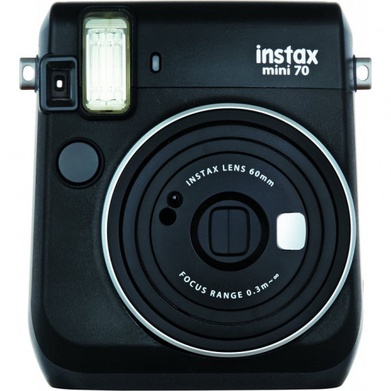 FUJIFILM Instax Mini 70 Cámara Instantánea, Incluye Film, Funda, Color Negro