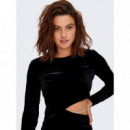 Vestido Cut Out de Manga Larga en Terciopelo Smooth Velvet de ONLY