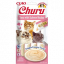 CHURU Gato Snack Pure Atun y Salmon 4X14 Gr