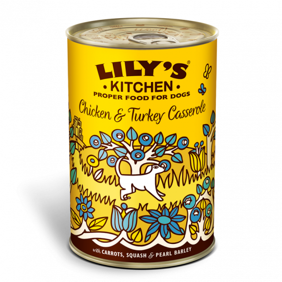 LILY'S KITCHEN Perro Adulto Chicken, Turkey Casserole Lata 400 G