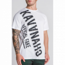 Camiseta Gianni Kavanagh logo agrietado blanca