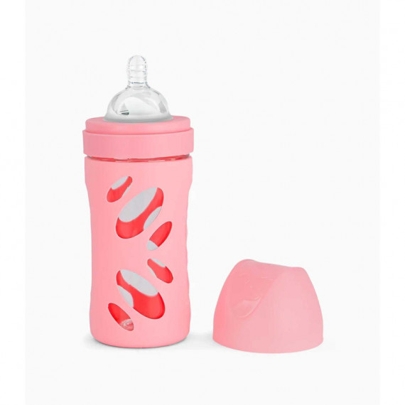TWISTSHAKE Biberon Vidrio Pastel Rosa  260ML