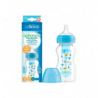 Biberon Tetina Silicona Boca Ancha Dr Brown´s Azul  DRBROWN'S