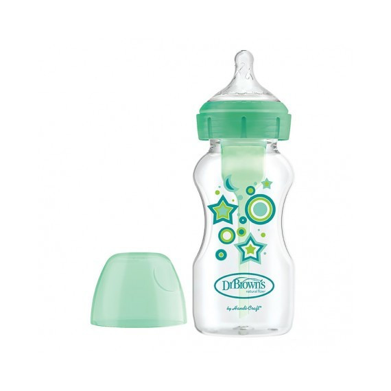 Biberon Tetina Silicona Boca Ancha Dr Brown´s Verde 270 Ml  DRBROWN'S