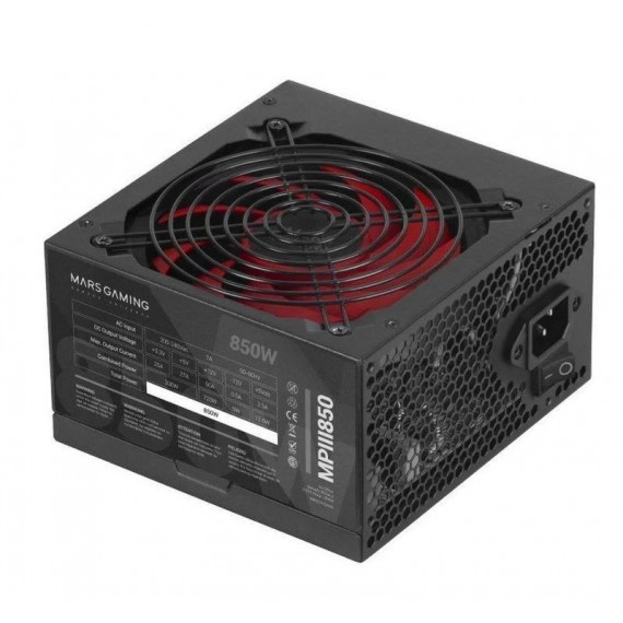 MARS GAMING Fuente de Alimentacion MPIII850/ 850W/ Ventilador 12CM