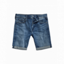 G-STAR RAW DENIM Bermudas 3301 Slim Denim Faded Cascade