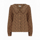 SUGARHILL BRIGHTON Blusas y Camisas Blusa Henna Frill Tan Animal Floral