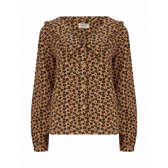 SUGARHILL BRIGHTON Blusas y Camisas Blusa Henna Frill Tan Animal Floral