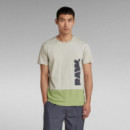 G-STAR RAW DENIM Camisetas Hombre Camiseta Color Block Raw Mineral Gray
