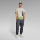 G-STAR RAW DENIM Camisetas Hombre Camiseta Color Block Raw Mineral Gray