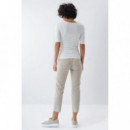 SALSA JEANS Camisetas Mujer Camiseta con Detalle de Nudo en el Escote