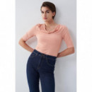 SALSA JEANS Camisetas Mujer Camiseta con Detalle de Nudo en el Escote