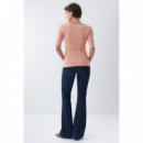 SALSA JEANS Camisetas Mujer Camiseta con Detalle de Nudo en el Escote