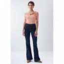 SALSA JEANS Camisetas Mujer Camiseta con Detalle de Nudo en el Escote
