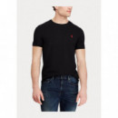 Camisetas Hombre Camiseta POLO RALPH LAUREN de Punto Custom Slim Fit Negro