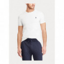 Camisetas Hombre Camiseta POLO RALPH LAUREN de Punto Custom Slim Fit Blanca