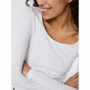 VERO MODA Camisetas Mujer Camiseta Manga Larga Maxi Bright White