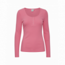 ICHI Camisetas Mujer Camiseta Manga Larga Super Chateau Rose