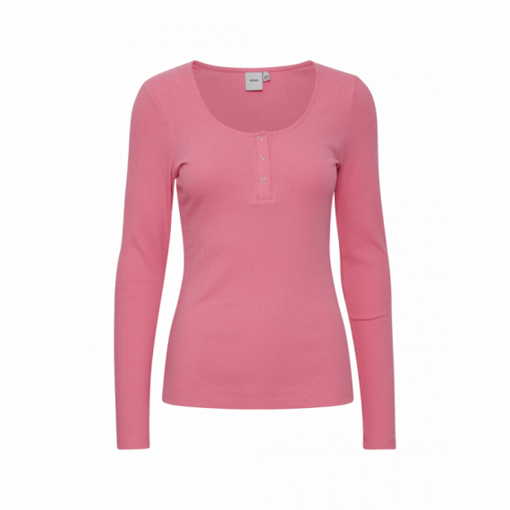 ICHI Camisetas Mujer Camiseta Manga Larga Super Chateau Rose