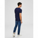 SELECTED Camisetas Hombre Camiseta Morgan Maritim Blue