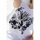 ECRU Camisetas Mujer Camiseta Mujer Orgánica Pol Montserrat Plantas